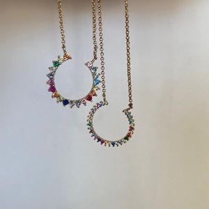 2x lucky brand half circle necklaces